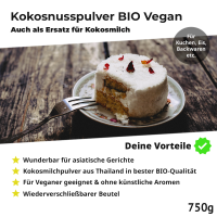 BIO Kokosnussmilchpulver Vegan DE-ÖKO-006 750 g